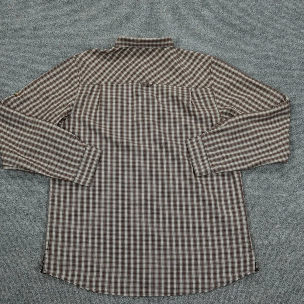 The North Face Shirt Mens Large Brown Plaid Long Sleeve Hiking Outdoor Button Up